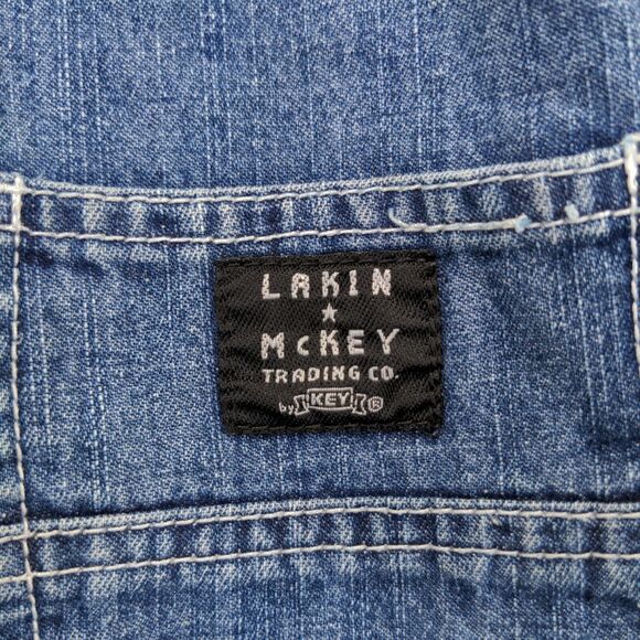 Lakin McKey Toddler Denim Bib Overalls Blue 18M Buckle Carpenter Pocket Cotton - Picture 7 of 12